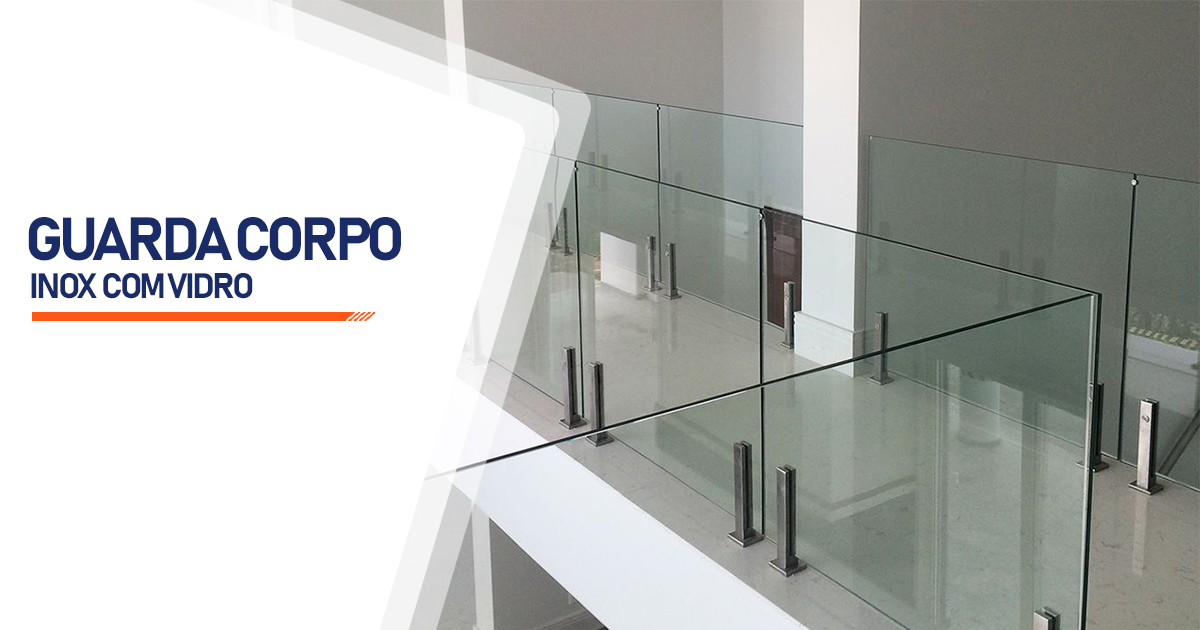 Guarda Corpo de Inox com Vidro  Suzano Caxangá SP